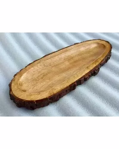 Papaya-Shaped Wooden Tray with Buckle – Unique &amp; Elegant Serving Tray-Home Décor-10052