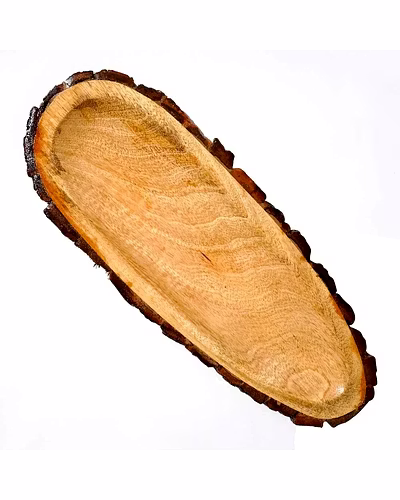 Papaya-Shaped Wooden Tray with Buckle – Unique &amp; Elegant Serving Tray-Home Décor-2
