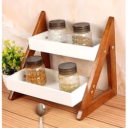wooden kitchen rack – dual colour finish-home décor