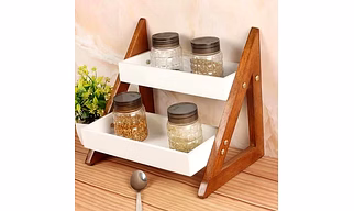 Wooden Kitchen Rack – Dual Colour Finish-Home Décor