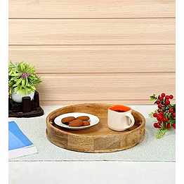 round woodenwooden serving tray with handle – elegant & functional-home décor