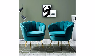 Hendrix Wide Velvet Barrel Chair (Set of 2)-Chairs