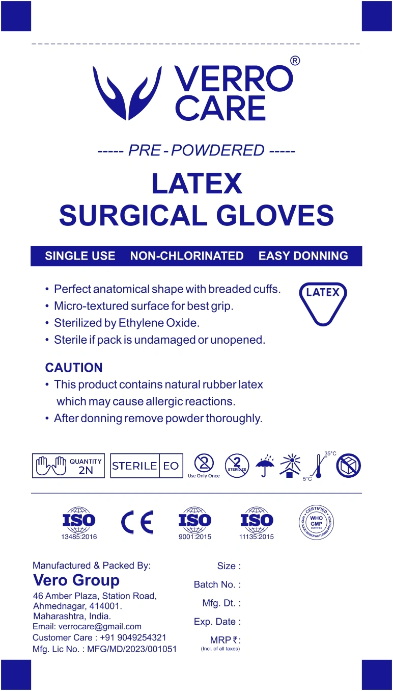 Latex Surgical Sterile Gloves Verro Care Powdered-12645779