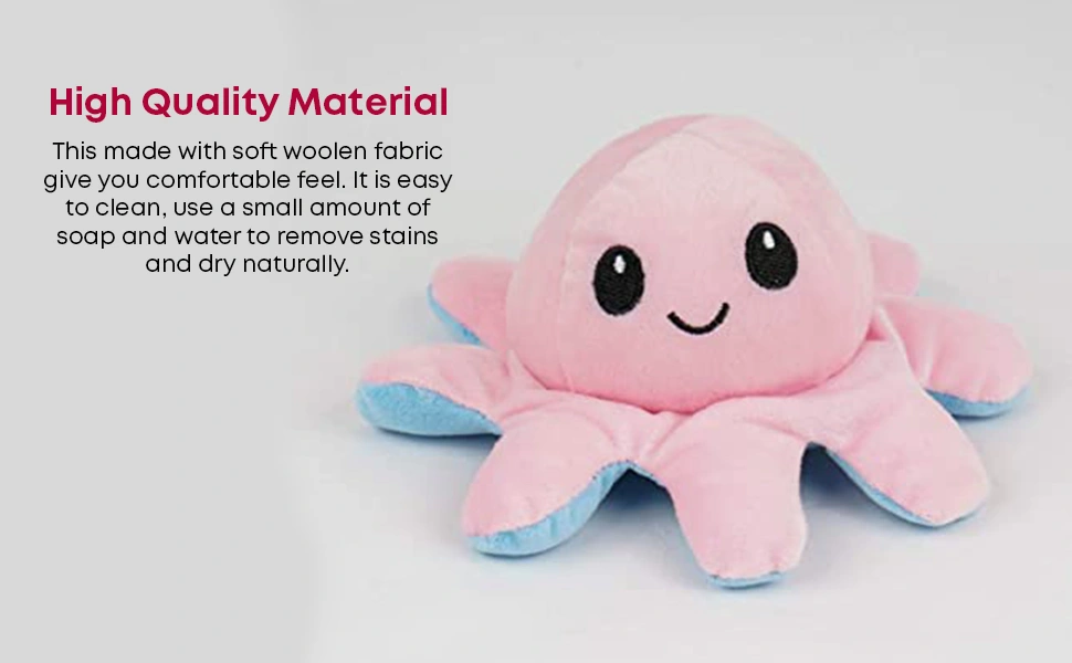 Face Changing Octopus Plushie Soft Toys for Kids Girls | Teddy Bear Soft Octopus Toy Cute Plushies Baby Toys for Boys and Girls | Octopus Kids Toys for Kids | Moody Octopus Toy - 12CM-12646141