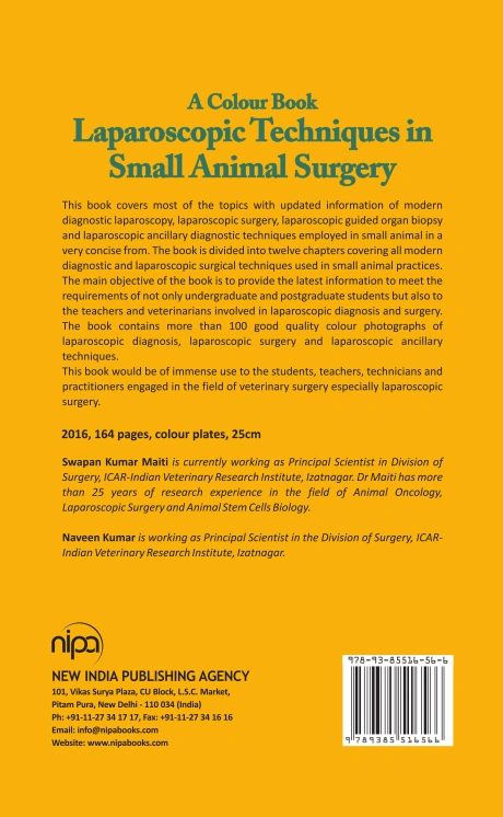 A Colour Book: Laparoscopic Techniques in Small Animal Surgery (Hardback; Swapan Kumar Maiti &amp; Naveen Kumar)-1