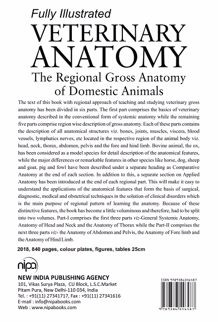 Veterinary Anatomy: The Regional Gross Anatomy of Domestic Animals (Part I & II in Single Binding) (Hardback, Vitthal R.Bhamburkar & Sanjay B. Banubakode) image 2