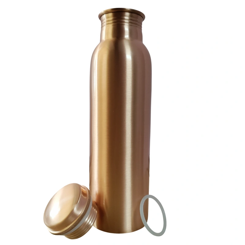 Plain Finish Copper Water Bottle | 32.5 OZ/950 ML | Handcrafted in India with Ayurveda &amp; Yoga Health Benefits | Detoxifies Body, Improves Digestion, Immunity &amp; Skin Tone-MSENT_MORAD_PLAIN_A_950ML