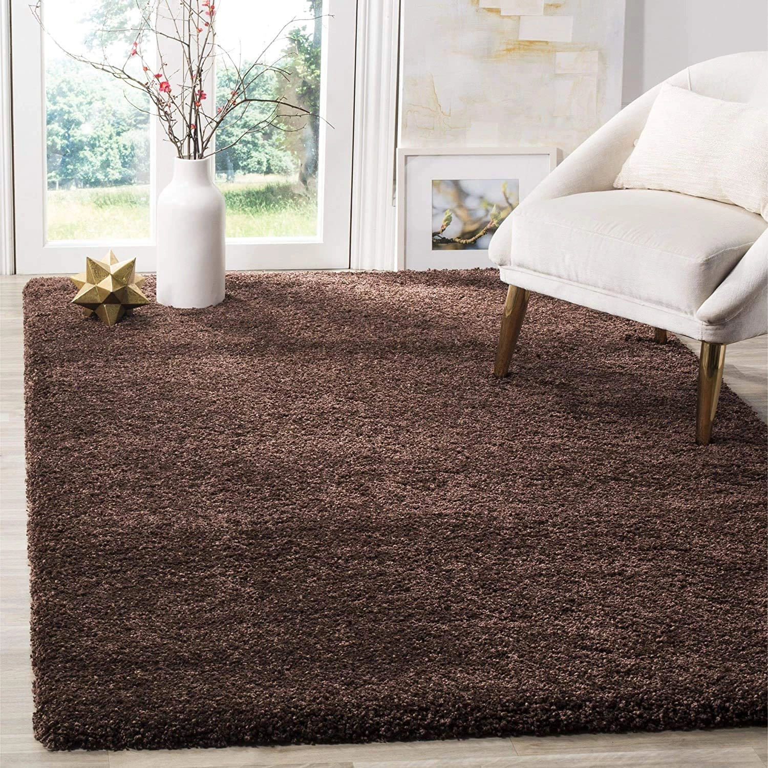 Shaggy Carpet Solid Colour Fur Shags for Bedroom Living Room 3x5 Feet  Rugs-12646627