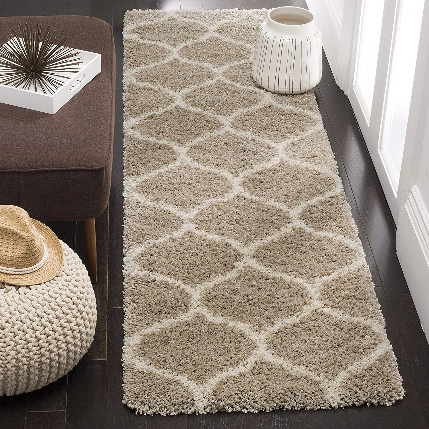 Shaggy Runner Rug ( Beige Ivory, 2X6 Feet )-12646883