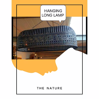 iron long hanging lamp | rustic vintage design 120x60x48cm