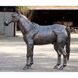 Majestic Handmade Rustic Iron Horse Sculpture