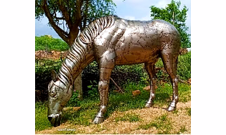 Rustic Iron Garden Decor Horse Sculpture 243X60X200CM