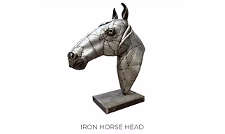 Iron Horse Face - Vintage Handcrafted Home Decor 30X30X60CM