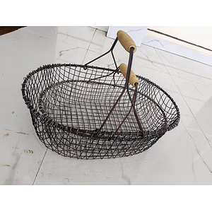 Vintage Iron Fruit Decor Basket Set Of 2- Home Decor Accent