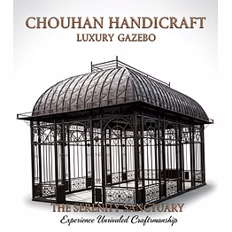 premium iron garden gazebo with decorative metal work