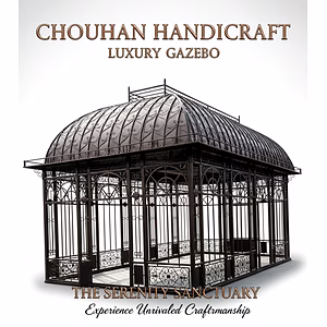 Premium Iron Garden Gazebo with Decorative Metal Work