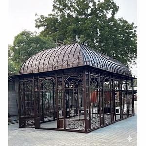 Premium Iron Garden Gazebo with Decorative Metal Work