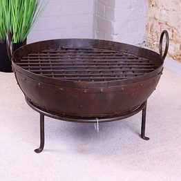 indian tradition kadai barbecue grill with jali and stand