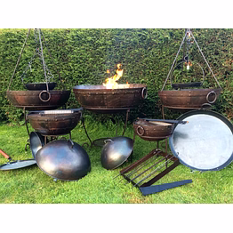 indian iron vintage kadhai set - authentic kitchen heritage