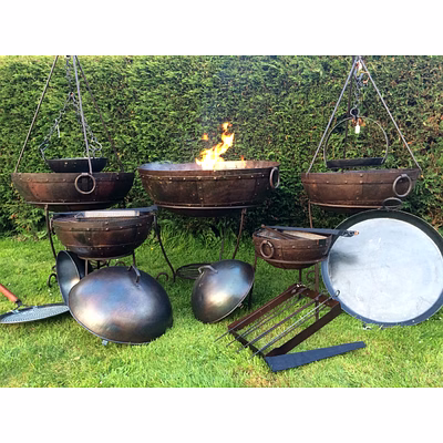 indian iron vintage kadhai set - authentic kitchen heritage