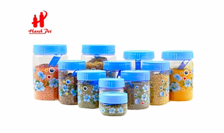 Kitchen Storage Floral Printed Royal PET Container Set of 21 (Harsh Pet)