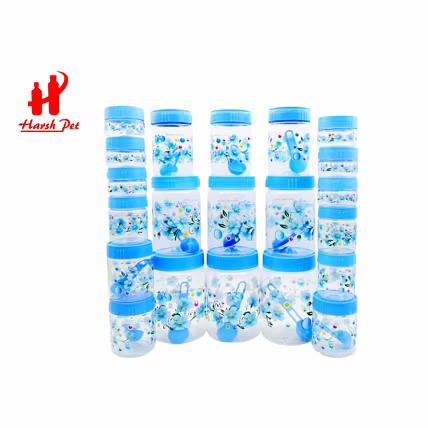 Kitchen Storage Floral Printed Royal PET Container Set of 21 (Harsh Pet)-2