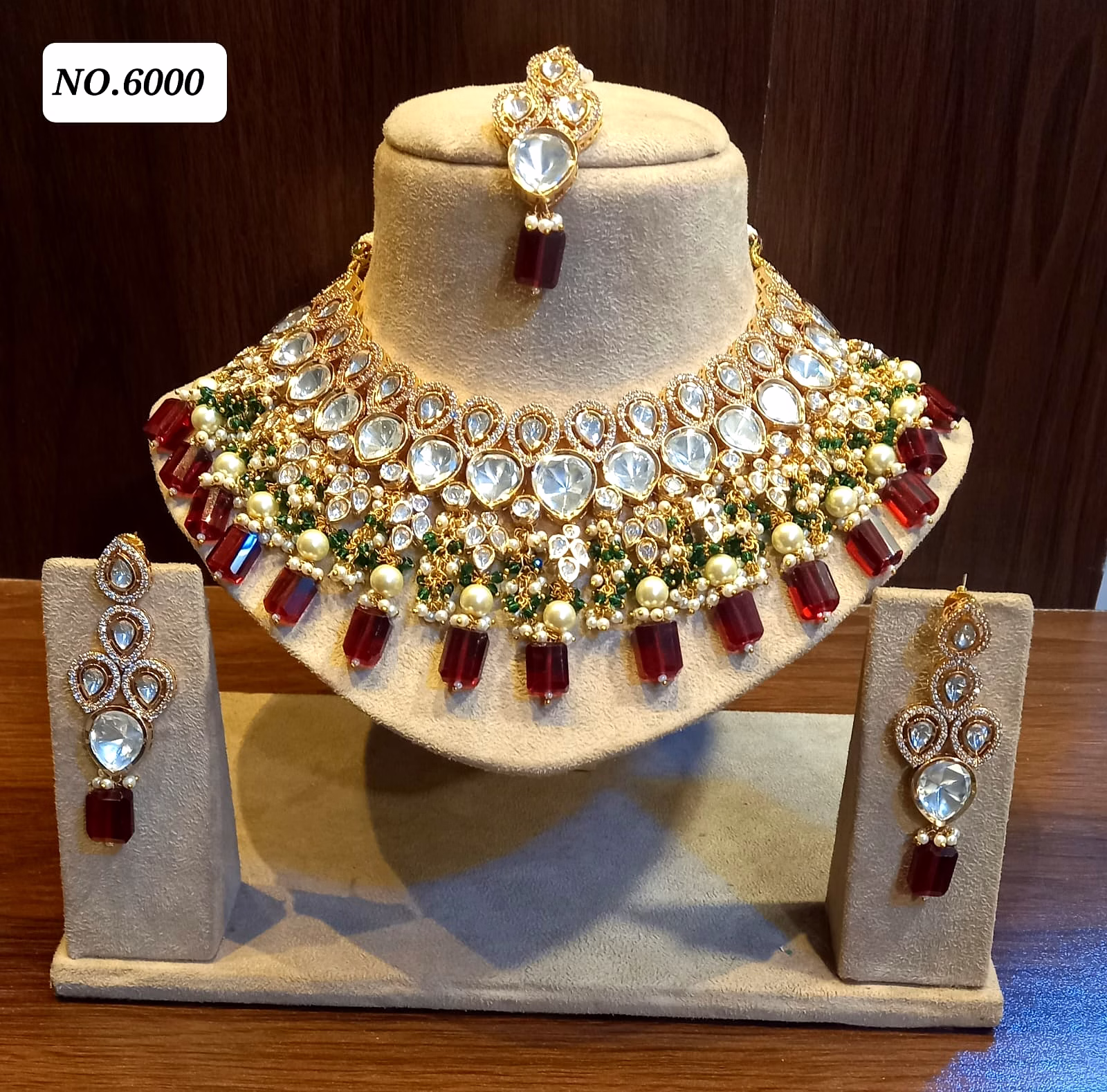 Kundan Polki  Necklace Set image 3