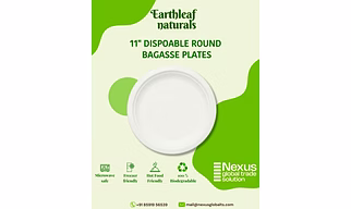 11" Round Disposable Bagasse Plates