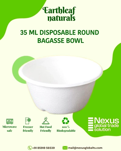 35 ml Round Disposable Bagasse Bowl-DBB-35-001