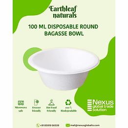 100 ml round disposable bagasse bowl