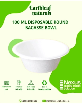 100 ml Round Disposable Bagasse Bowl