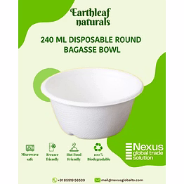 240 ml round disposable bagasse bowl