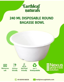 240 ml Round Disposable Bagasse Bowl