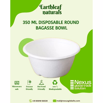350 ml round disposable bagasse bowl