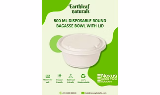 500 ml Round Disposable Bagasse Bowl with lid