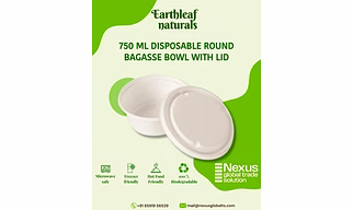 750 ml Round Disposable Bagasse Bowl with lid