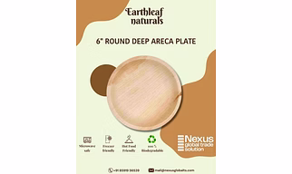 6" Round disposable areca plate