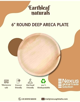 6" Round disposable areca plate