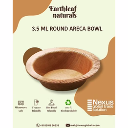 3.5" round disposable areca bowl