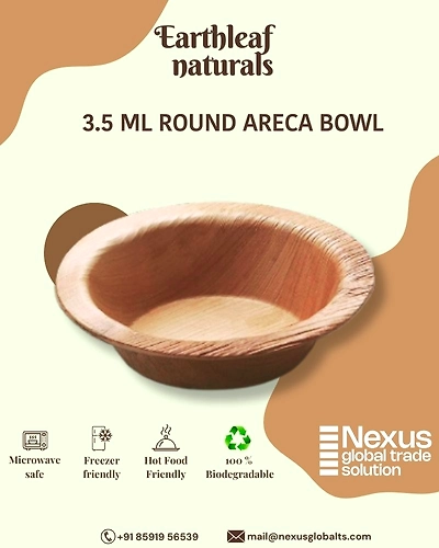 3.5&quot;  Round disposable areca bowl-DAB-35-001