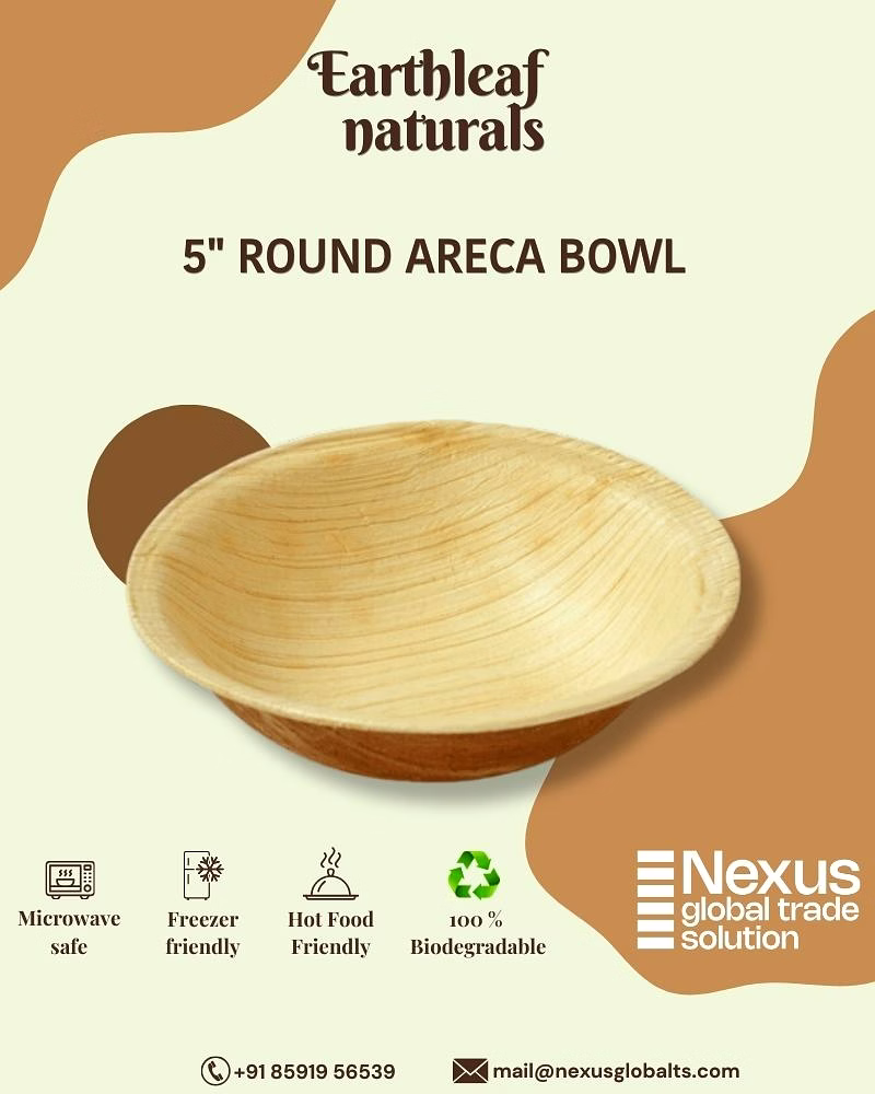 5" Round disposable areca bowl image 1