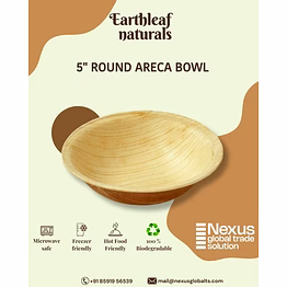 5" round disposable areca bowl