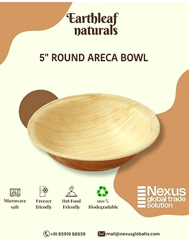 5" Round disposable areca bowl