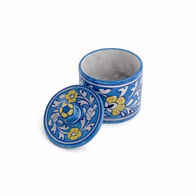 Blue Pottery Box with Lid
