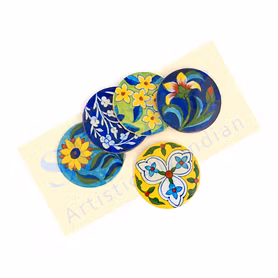 Blue Pottery Coasters set of 5