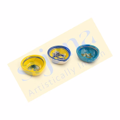 blue pottery diyas