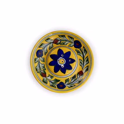 Blue Pottery Round Incense Stick Holder-1