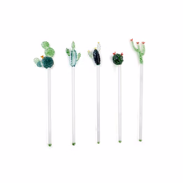 cactus glass stirrers