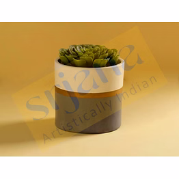 dual handpainted ceramic planter