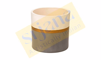 Dual handpainted ceramic planter